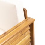 Outdoor Acacia Wood Club Chairs with Cushions, Teak+Beige (Set of 2) - Image 11