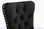 Solid wooden velvet cushion chair with gold-plated stainless steel chair legs - Image 14