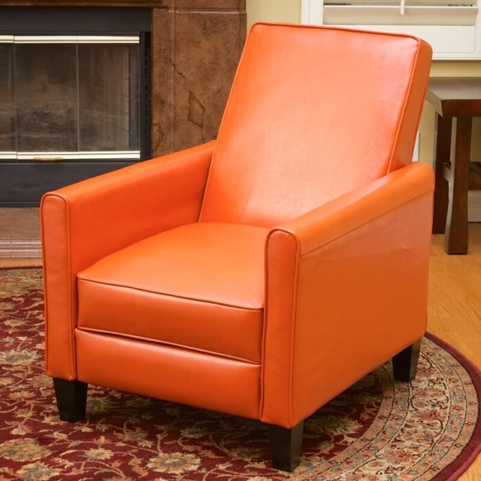 Recliner Push Back Chair for Elegant Home Décor Orange - Image 7