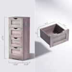 Wooden Storage Cabinet with 4 Drawers, Gray - Image 13