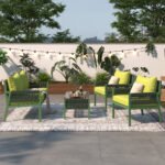Outdoor Furniture Set with Tempered Glass Table and Thick Cushions - Image 3