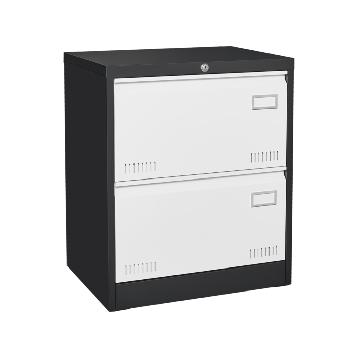 2 Drawer Metal Lateral File Cabinet with Lock Office Vertical Files - Image 2