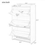 U-Can Shoe Storage Cabinet for Entryway with 3 Flip Drawers - Image 4