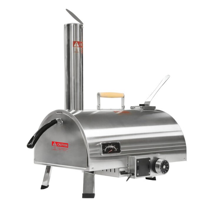 Stainless Steel Wood Fired Outdoor Pizza Oven 12" Automatic Rotatable - Image 7