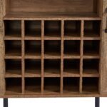 Faux Rattan Barn Door Wine Cabinet with Wine Glass Rack and Double Door Design - Image 13