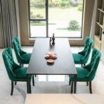 Tufted Solid Wood Contemporary Velvet Upholstered Dining Chairs (2-Pcs Set) Green - Image 6