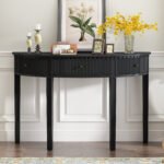 U-Style Distinctive Features of Pine Veneer Console Table with Vertical Stripe Drawer Fronts - Image 2