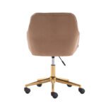 Modern Velvet Fabric Material Adjustable Height 360 revolving Office Chair, Light Brown - Image 9