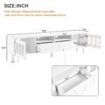 ON-TRANS TV stand with LED light strip and tempered glass door (up 80"), White - Image 21