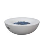 42 Inch Outdoor Concrete Propane gas Fire Pit bowl, Antique white - Image 4