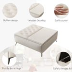 Wide Square storage benche Coffee Table with Lift Top for Living Room - Image 10