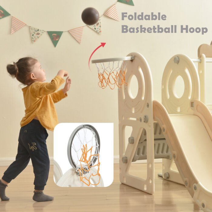 Kids Slide with Bus Play Structure and Basketball Hoop for Toddlers - Image 3