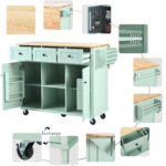 Kitchen trolley with internal storage rack and 3 dining room drawers - Image 3