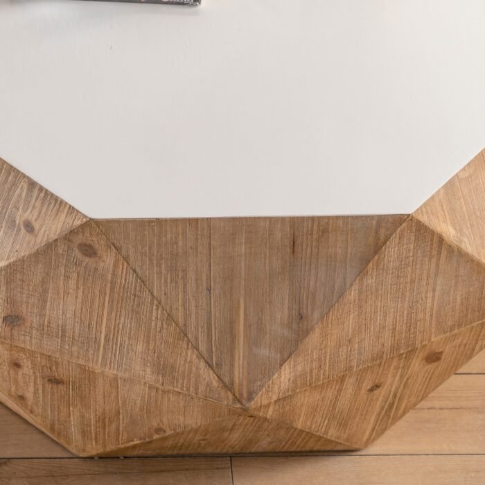 Three dimensional Embossed Pattern Design American Retro Style Coffee Table - Image 5