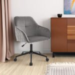 Velvet Office Desk Chair with Wheels