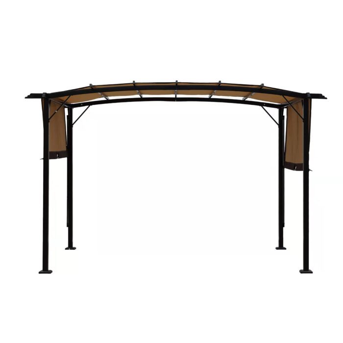 12x9 Ft Outdoor Retractable Pergola Patio Gazebo with Steel Frame - Image 10
