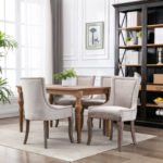Ultra Side Dining Fabric chairs with neutrally toned solid wood legs (Set of 2) - Image 14