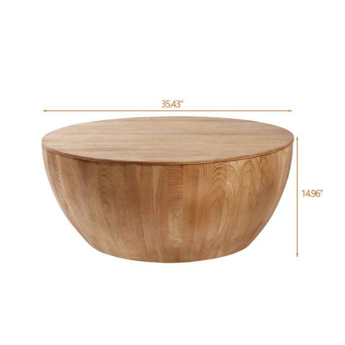 Vintage Style Bucket Shaped Coffee Table for Dining Room and Living Room - Image 6