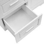 Tall and Wide Storage Cabinet with Doors for Bathroom/Office, Three Drawers, White - Image 20