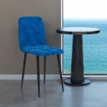 Velvet Dining Chairs with Upholstered Cushion Seat and Sturdy Metal Legs (Set of 4)