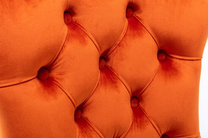 Tufted Solid Wood Contemporary Velvet Upholstered Dining Chairs (2-Pcs Set) Orange - Image 14