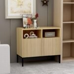 Coffee Bar Cabinet Buffet Sideboard with Doors and Shelves - Image 3