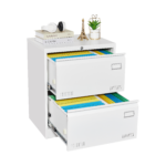 Horizontal 3 drawers file cabinet with 2 drawers and lock - Image 4