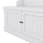 Entryway and Hallway 4 in1 Coat Rack with Shoe Storage Bench and 4 Hooks, White - Image 7