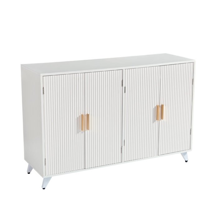 Sideboard Buffet cabinet with 4 doors and removable shelves, for living room, dining room, ivory white - Image 7