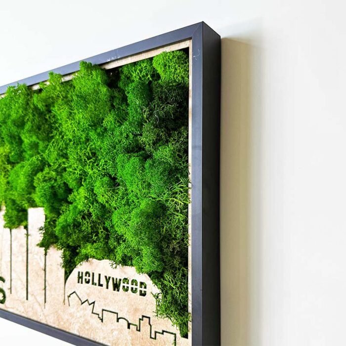 Los Angeles Moss City Silhouette Metal Wall Art Small - Image 4