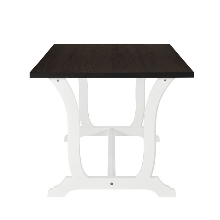 TOPMAX Farmhouse 6-Piece Trestle Dining Table Set with Upholstered Dining Chairs and Bench - Image 13