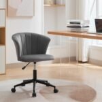 Home Office Velvet Fabric Chair with Swivel Flower Shape - Image 2