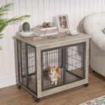 Furniture Dog Cage with Double Doors Grey - Image 3
