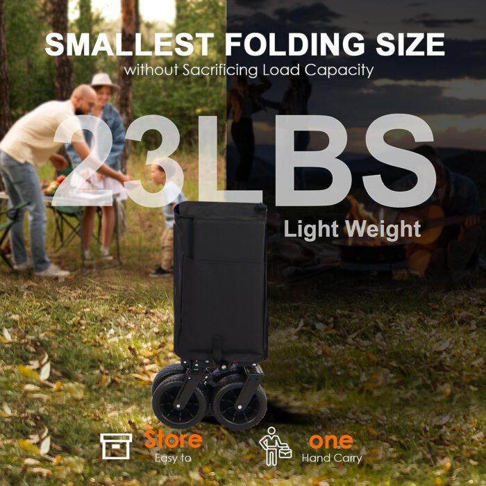 Heavy Duty Folding Wagon Cart for Sand with Big Wheels - Image 6