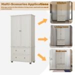 70 inch large storage cabinet with 2 drawers and 3 shelves - Image 7