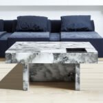 Modern and practical coffee table black with white marble pattern imitation