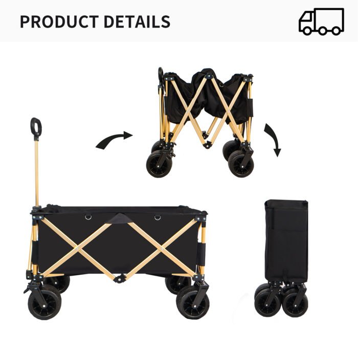 Heavy Duty Folding Wagon Cart for Sand with Big Wheels - Image 11