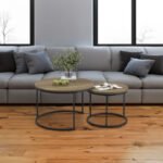 A set of nested round coffee tables coffee table with sturdy metal frame
