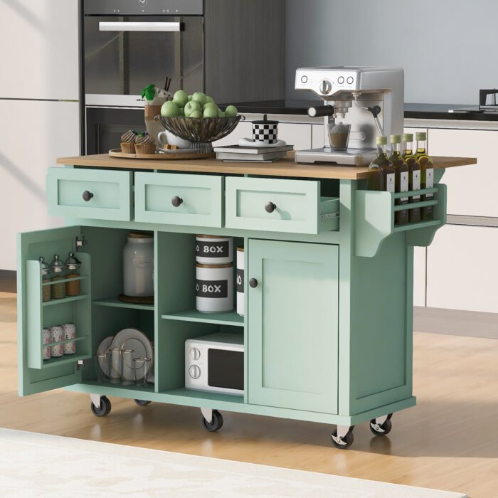 Kitchen trolley with internal storage rack and 3 dining room drawers - Image 2