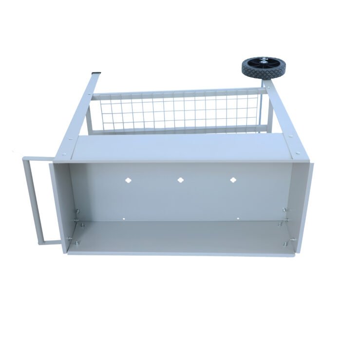 Mobile metal elevated garden bed cart with legs and wheels, Gray - Image 8