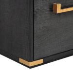 70 inch classic and traditional executive desk with metal trim and 2 file drawers and USB ports - Image 25