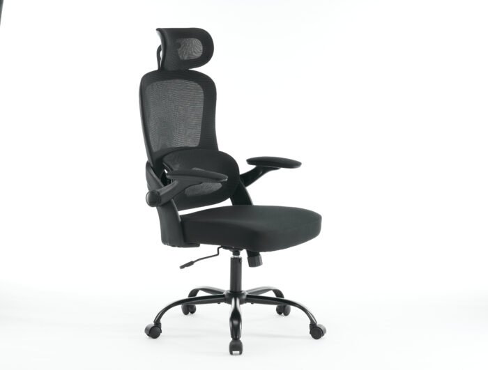 High backrest Black mesh office chair with 3D armrests with adjustable  headrest - Image 9