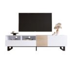 Modern TV Stand and Entertainment Center with Double Storage and Drop Down Door (up to 55") - Image 10