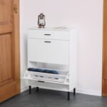 Shoe rack storage with drawers and metal legs and 2 flippable drawers - Image 5