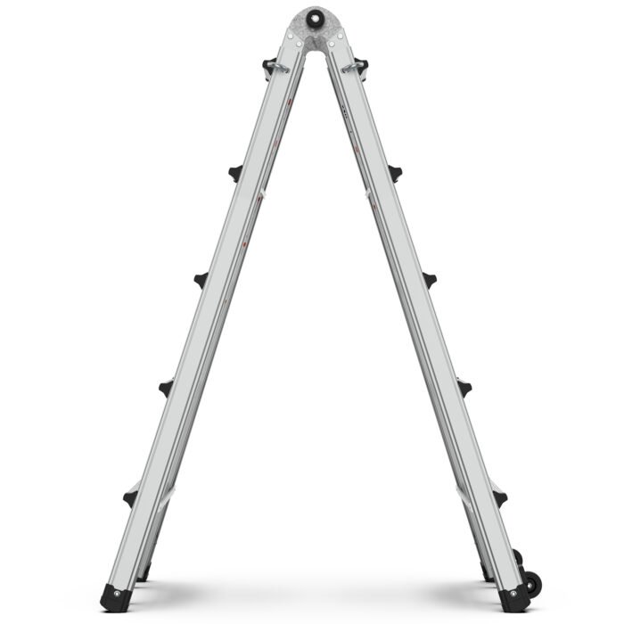 Aluminum Multi-Position Ladder with Wheels, 300 lbs Weight, 22 FT - Image 3