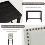 TREXM 5-Piece Counter Height Elegant Table Dining Set with 4 Chairs - Image 7