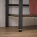 Triple Wide 5-shelf Bookshelves Industrial Retro Wooden Style, Rustic Brown - Image 7