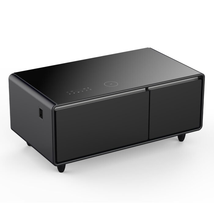 Modern Smart Coffee Table with Built-in Fridge with Bluetooth Speaker and Wireless Charging - Image 13