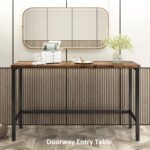 TOPMAX Counter Height Extra Long Dining Table Set with 3 Stools, Brown - Image 5