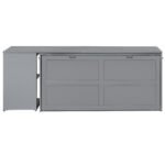 Queen Size Murphy Bed with Rotable Desk  Gray - Image 8